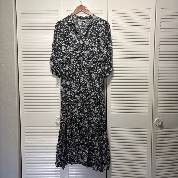 Zara Women's The Amanda Dress Floral Print Maxi Dress Flowy Tie Size XS - Picture 1 of 6